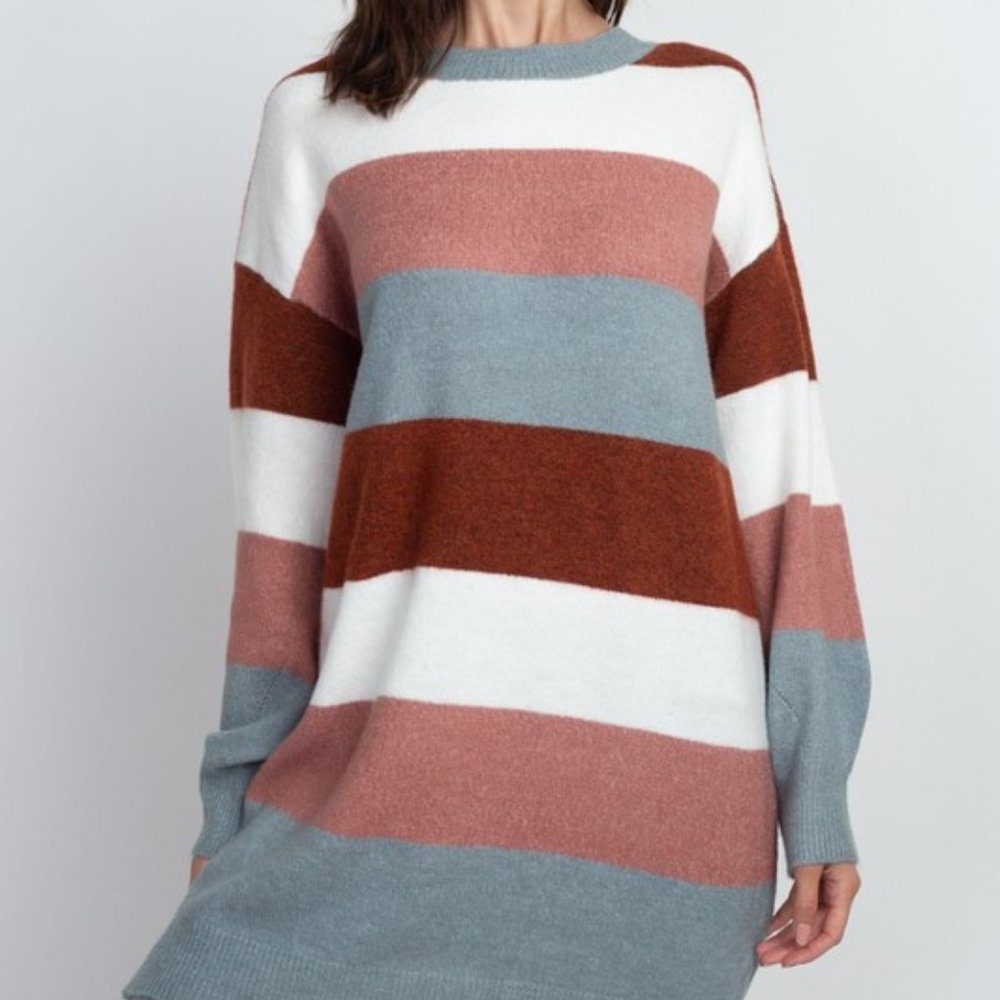 Stripe sweater dress
